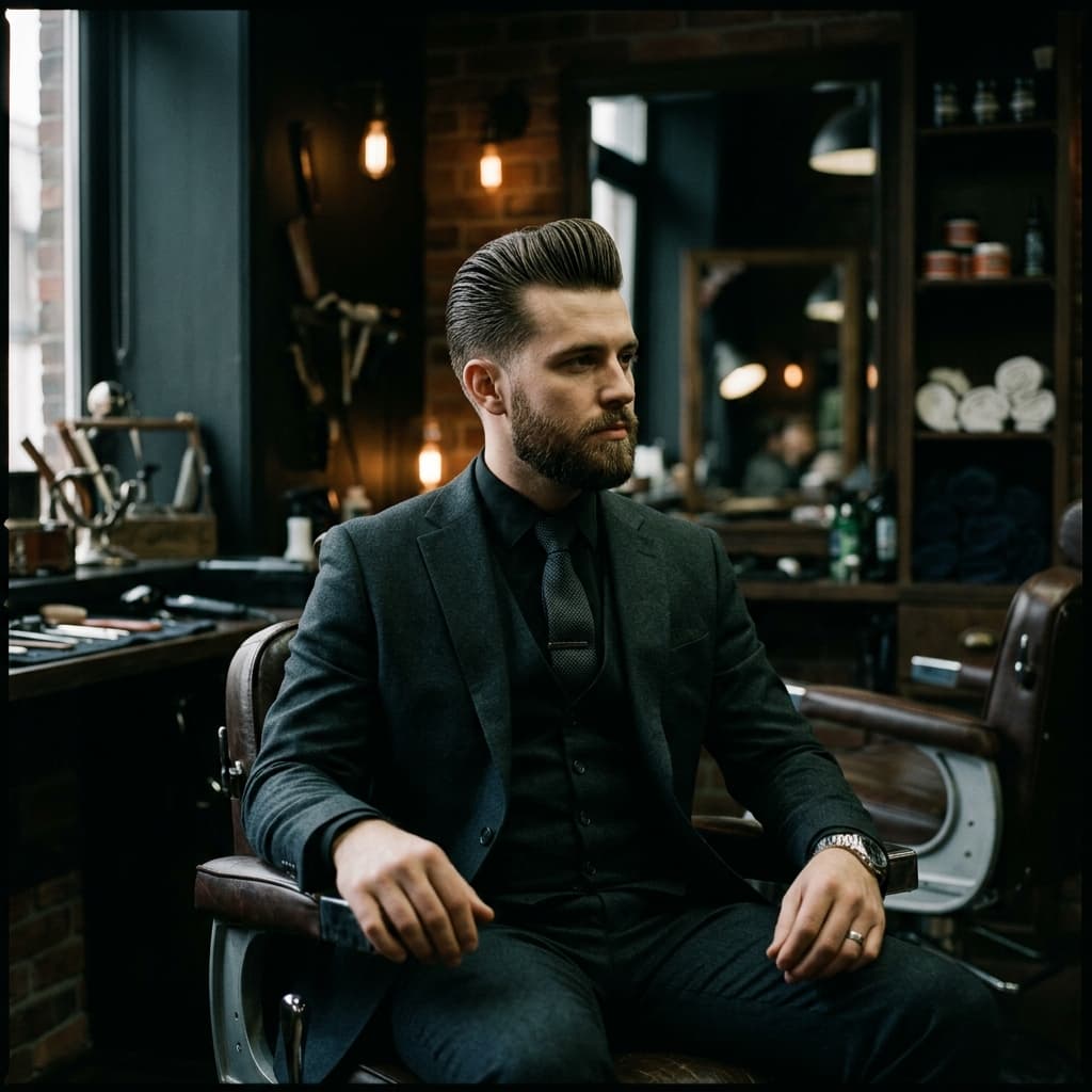 Classic pompadour hairstyle