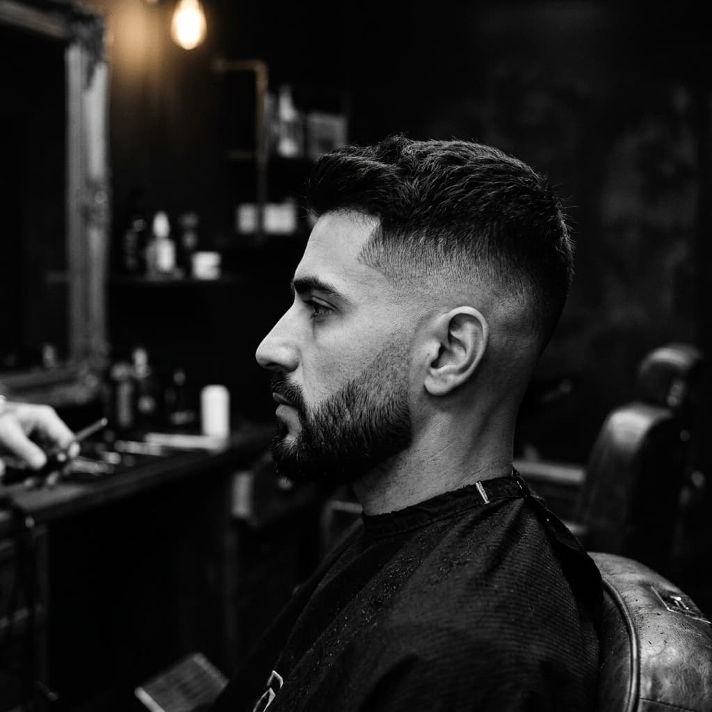 Precision skin fade haircut