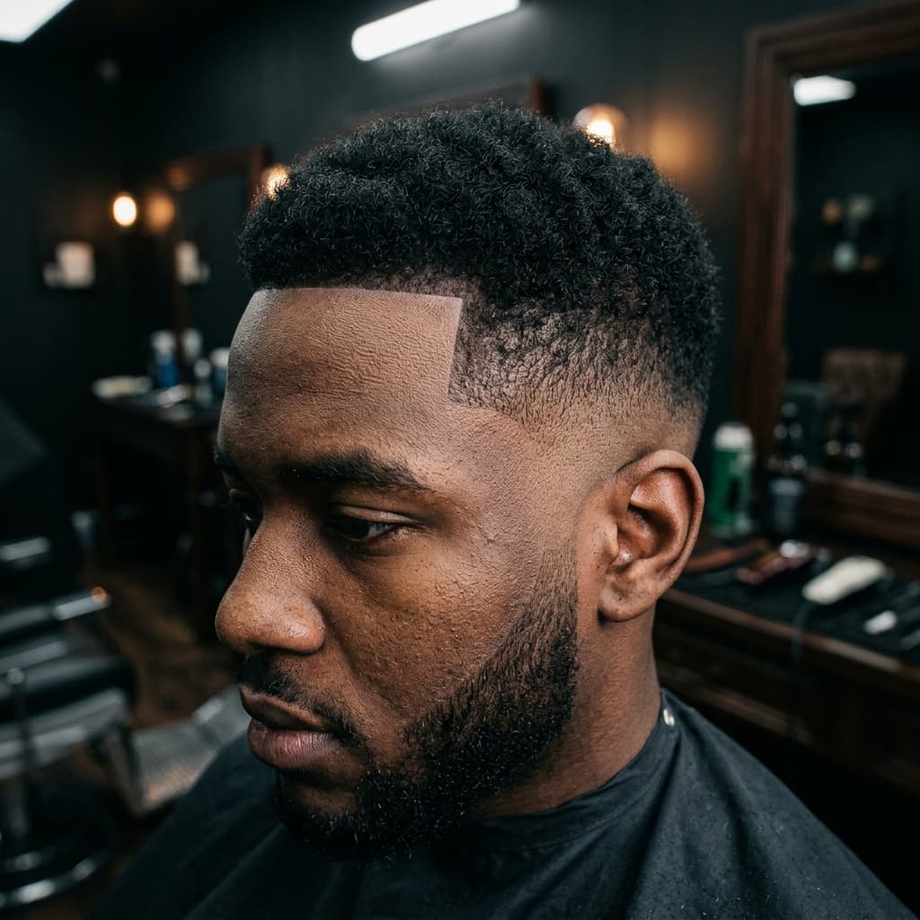 Sharp hairline lineup detail